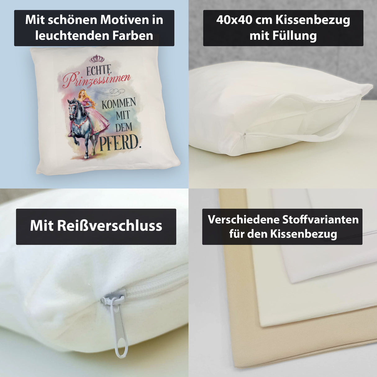 Echte Prinzessinnen reiten Pferde Kissen