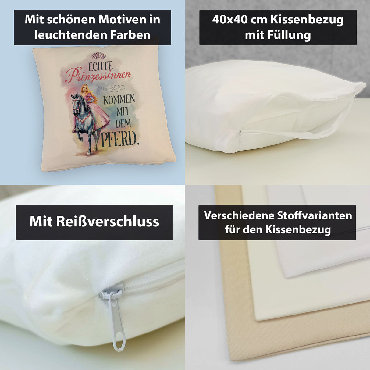 Echte Prinzessinnen reiten Pferde Kissen