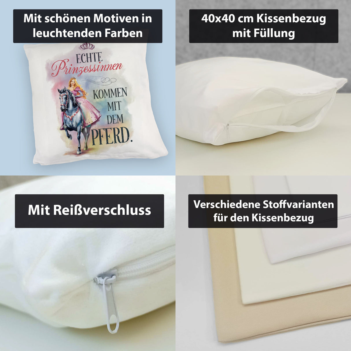 Echte Prinzessinnen reiten Pferde Kissen