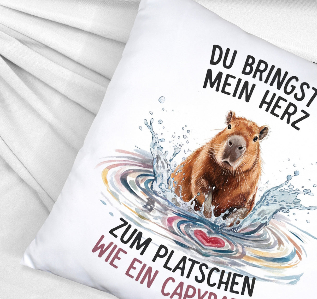 Capybara im Wasser Kissen - bringst mein Herz zum Platschen