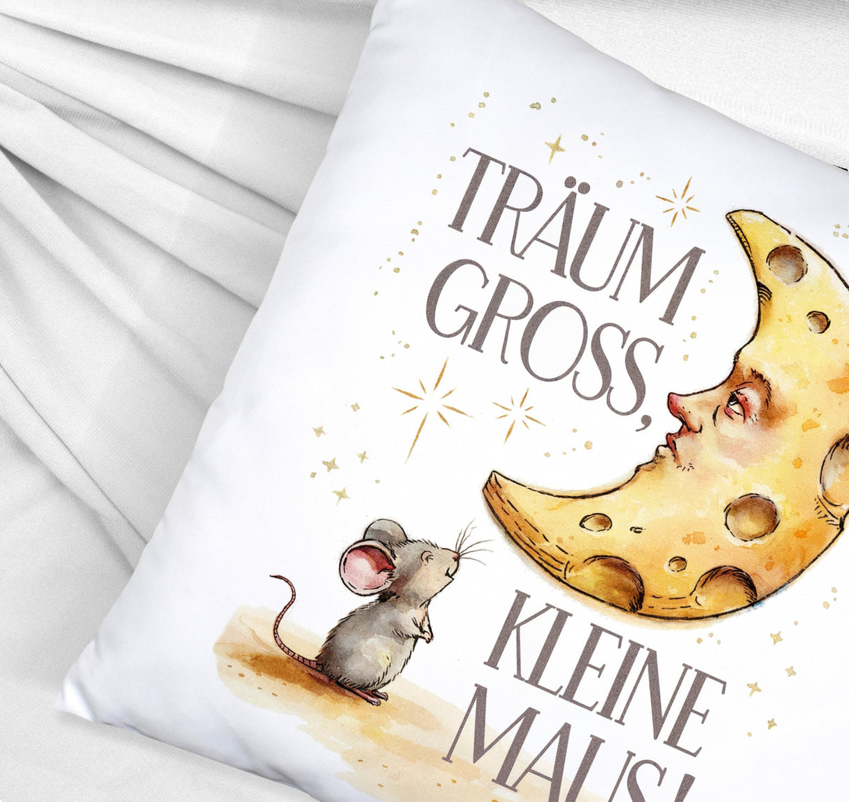 Maus und Käse-Mond Träum groß Kissen