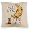 Maus und Käse-Mond Träum groß Kissen