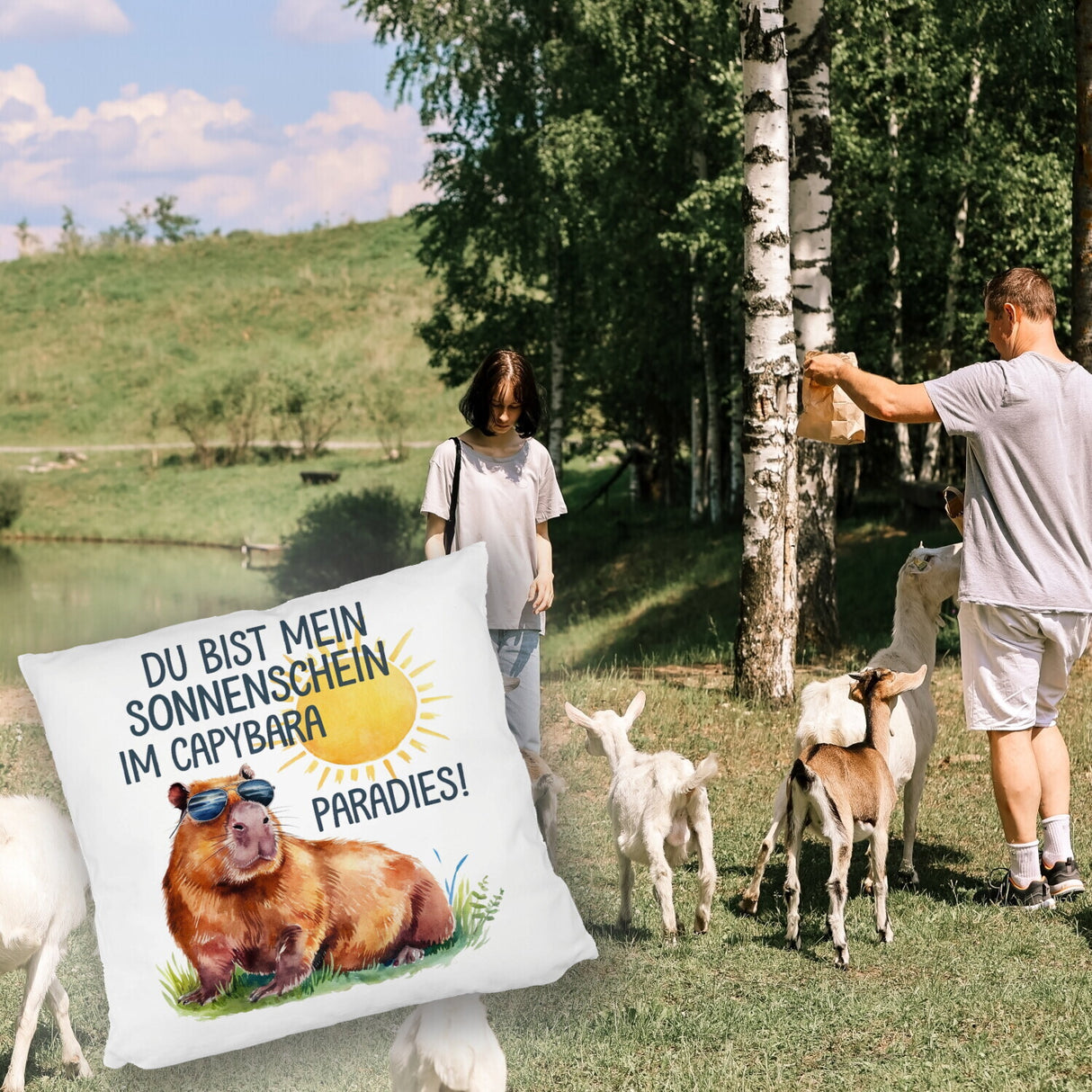 Capybara mit Sonnenbrille Kissen Mein Sonnenschein