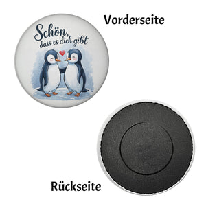 Pinguine mit Herz Magnet - Schön, dass es dich gibt