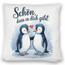 Pinguine mit Herz Kissen - Schön, dass es dich gibt