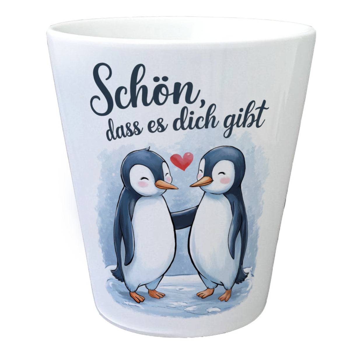 Pinguine mit Herz Blumentopf - Schön, dass es dich gibt