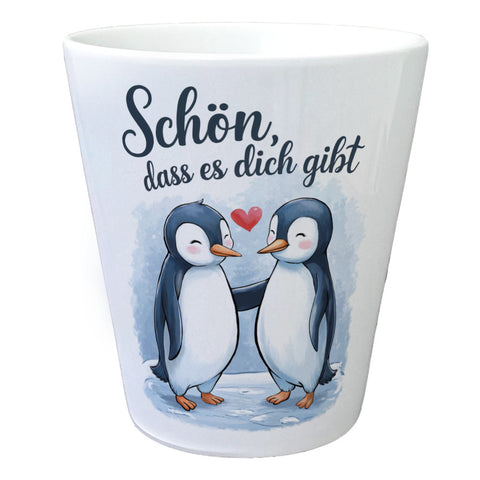 Pinguine mit Herz Blumentopf - Schön, dass es dich gibt