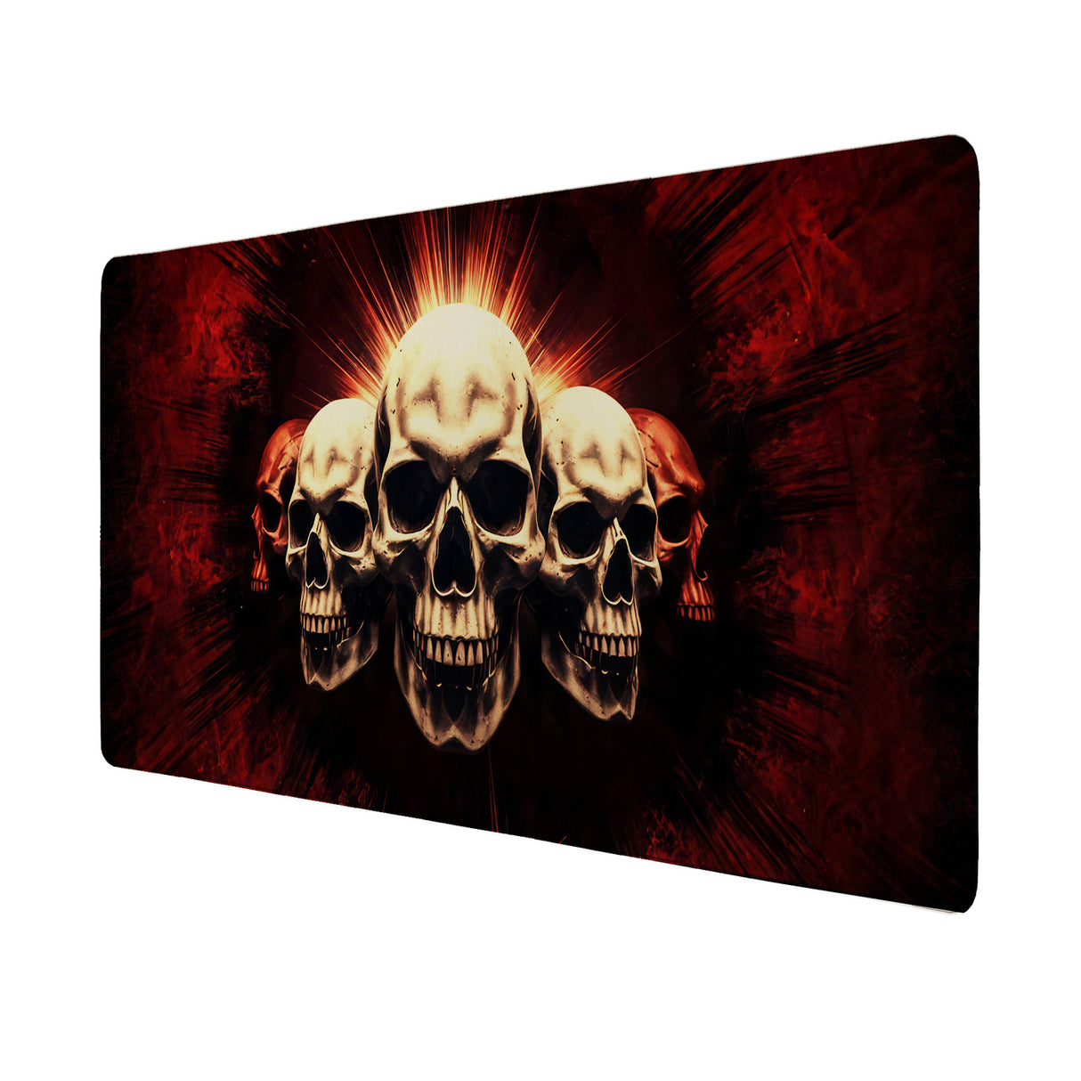 Totenkopf Feuer Schreibtischunterlage 69x31cm XXL Mauspad für Goths und Gamer