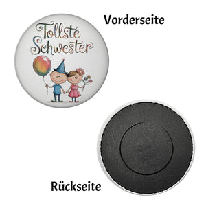 Tollste Schwester Cartoon Magnet für Geschwister