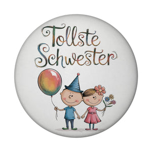 Tollste Schwester Cartoon Magnet für Geschwister