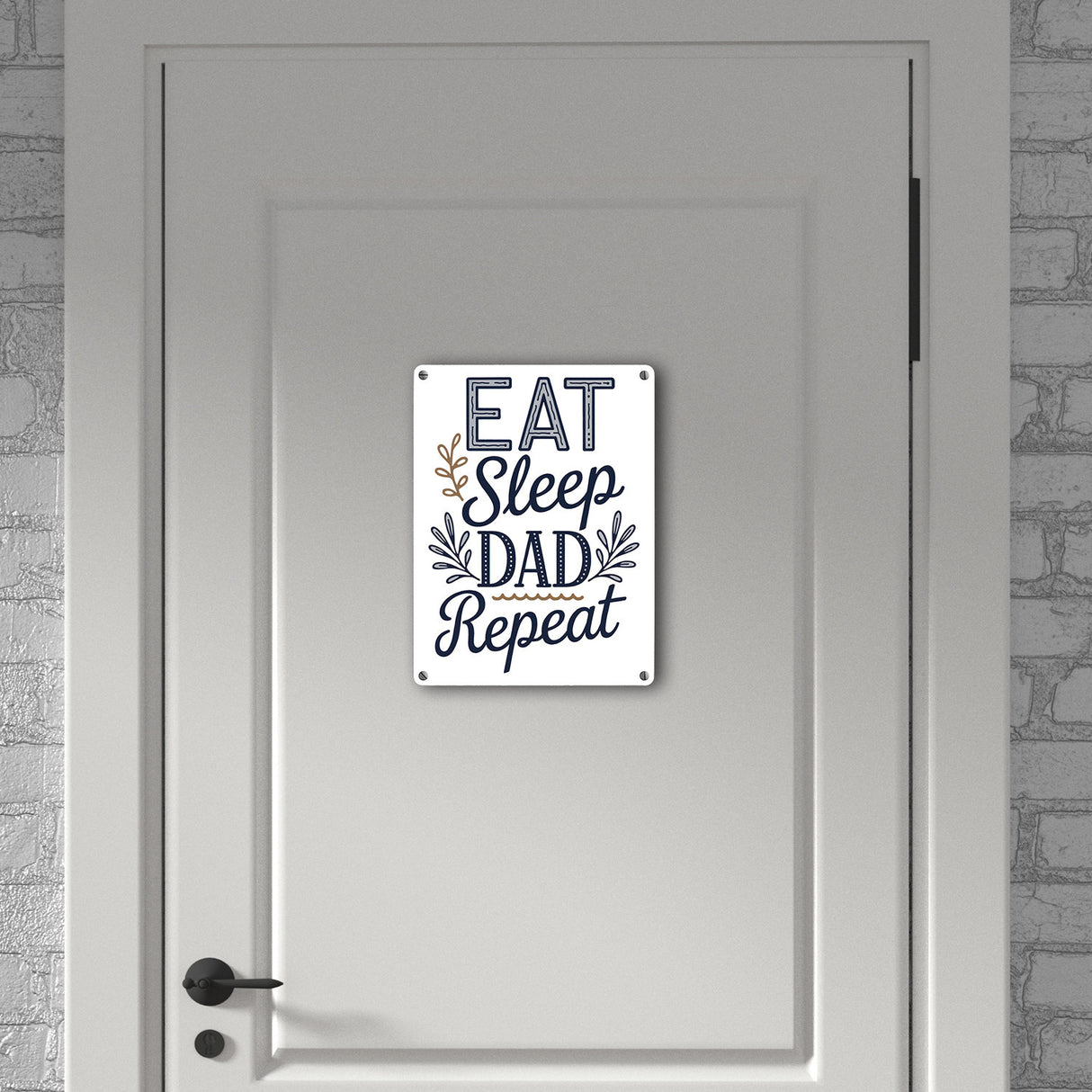 Eat Sleep Dad repeat Metallschild in 15x20 cm für Vatertag