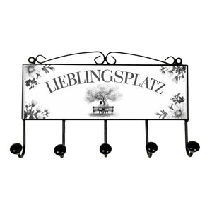 Lieblingsplatz Kleiderhaken Leiste mit 3 Haken mit Parkbankdesign