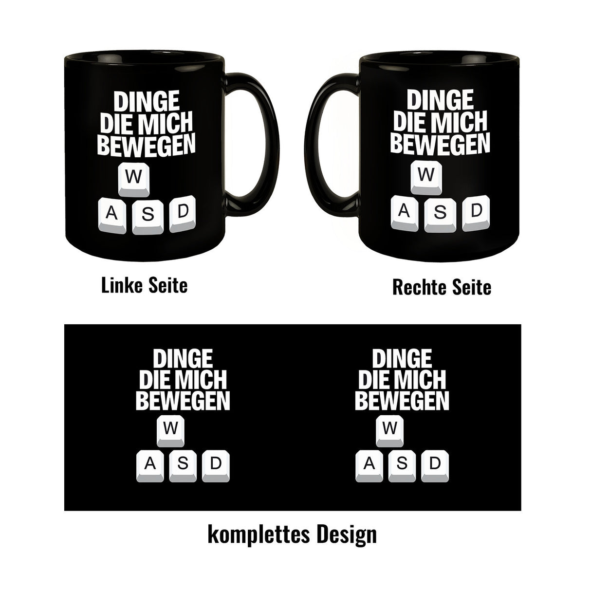 WASD Gamer Tasse - Dinge die mich bewegen