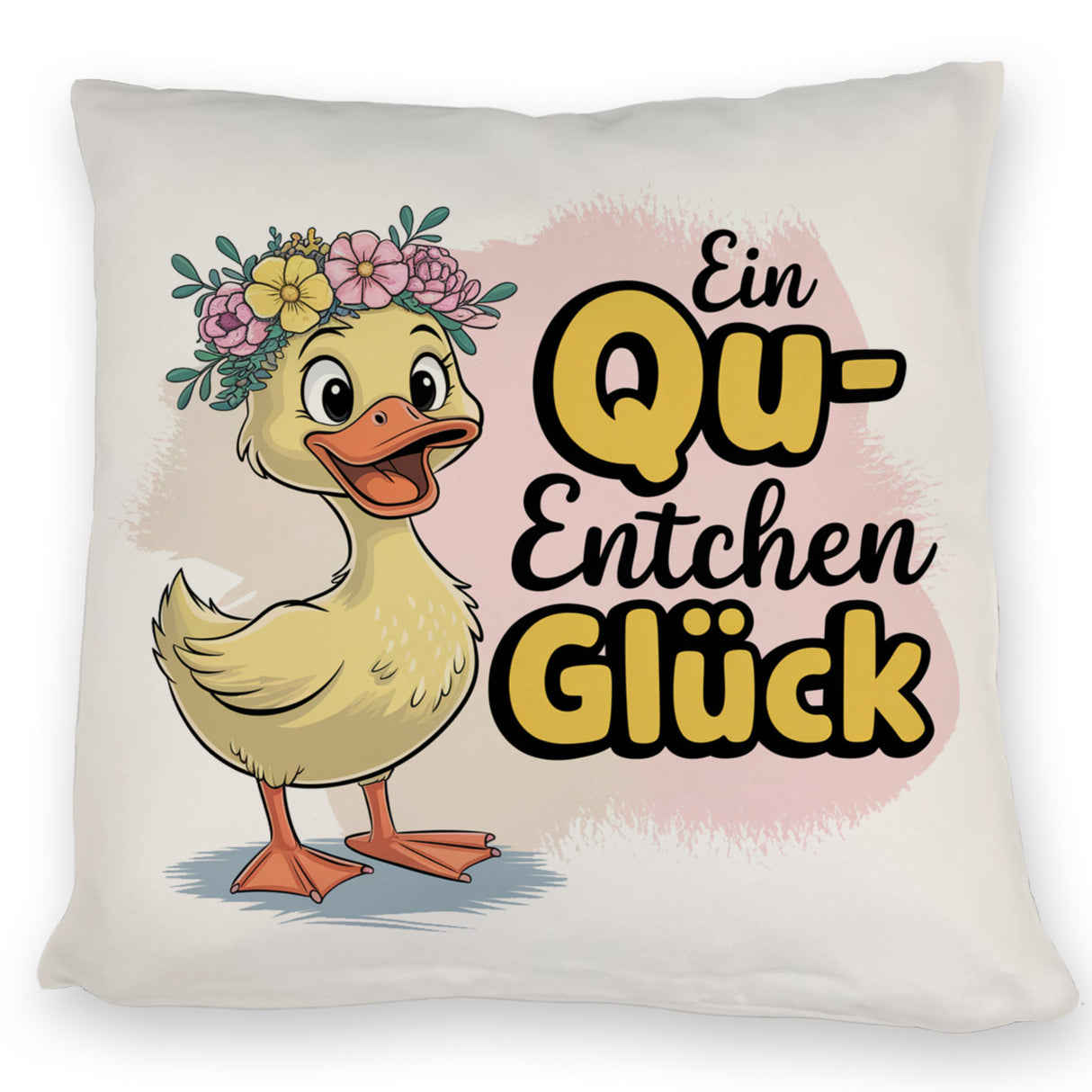 Gelbe Ente Kissen - Ein Qu-ENTCHEN Glück