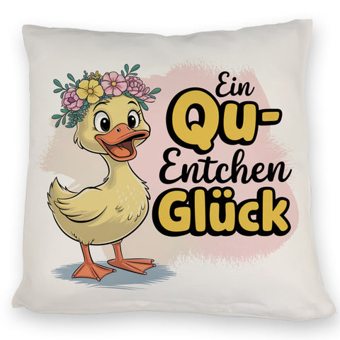 Gelbe Ente Kissen - Ein Qu-ENTCHEN Glück