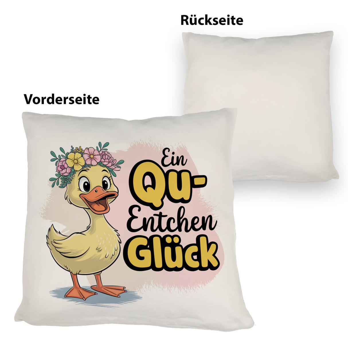 Gelbe Ente Kissen - Ein Qu-ENTCHEN Glück