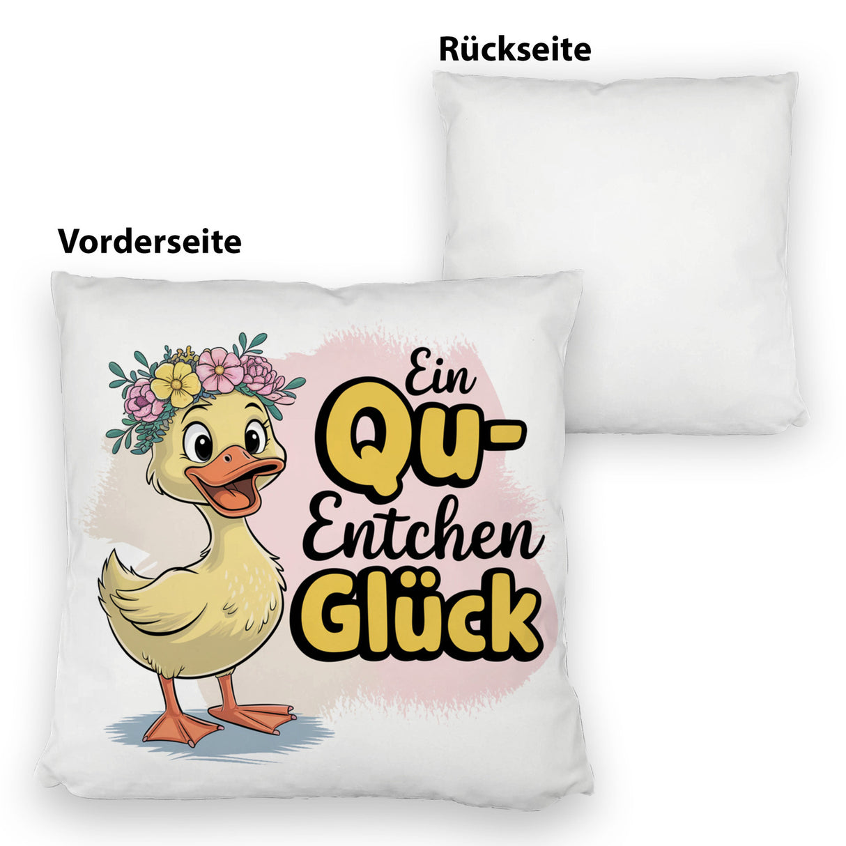 Gelbe Ente Kissen - Ein Qu-ENTCHEN Glück