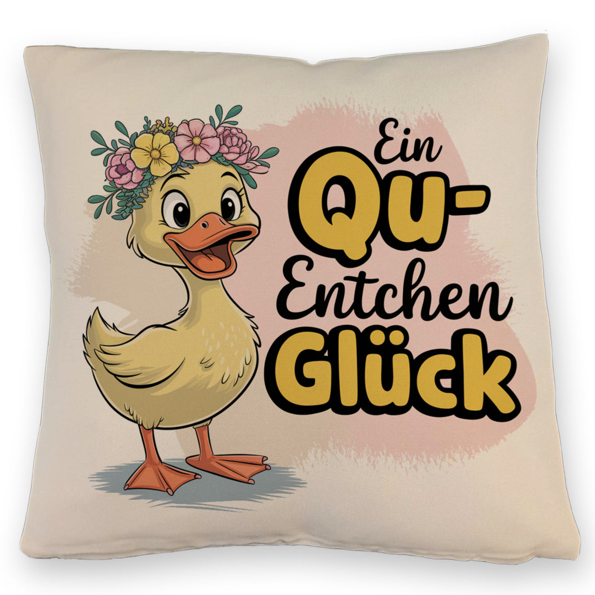 Gelbe Ente Kissen - Ein Qu-ENTCHEN Glück