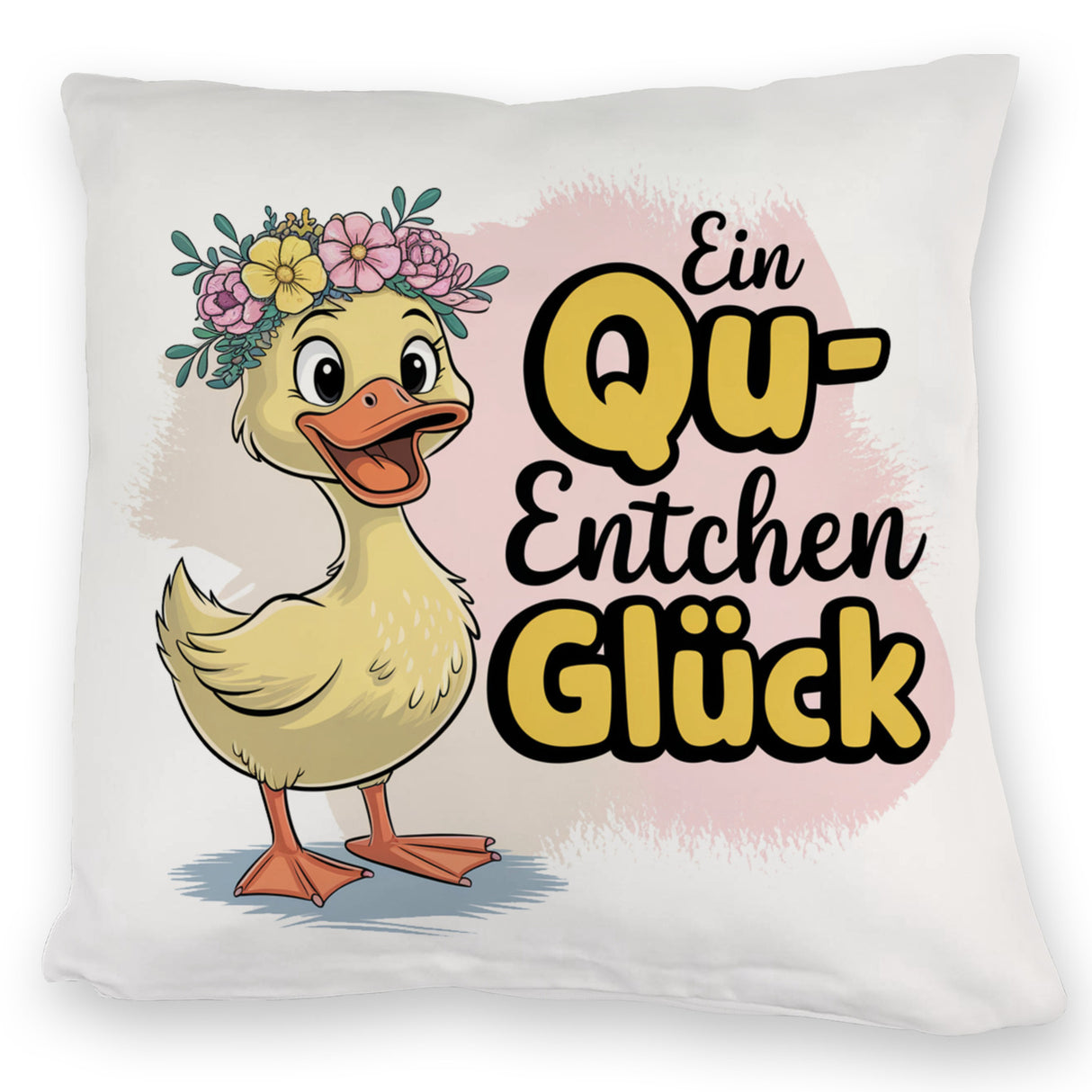 Gelbe Ente Kissen - Ein Qu-ENTCHEN Glück