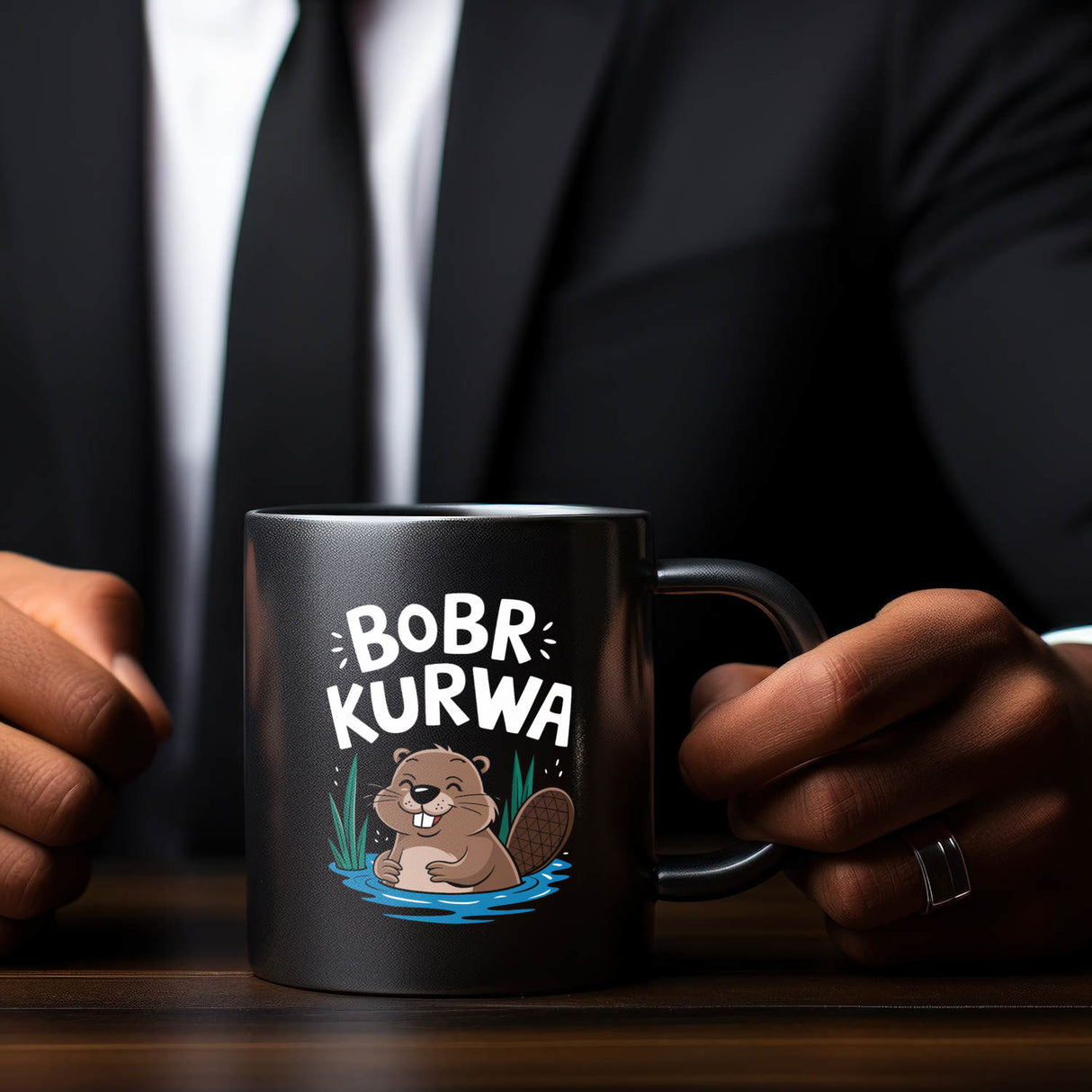 BOBR KURWA Tasse mit lustigem Meme Biber