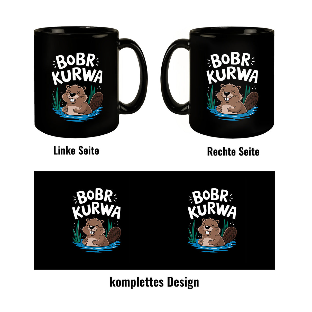 BOBR KURWA Tasse mit lustigem Meme Biber