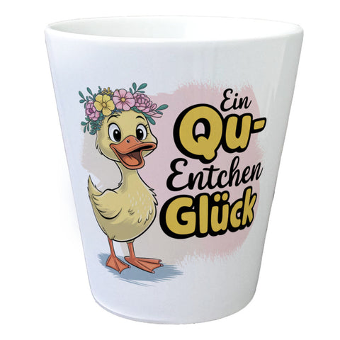 Gelbe Ente Blumentopf - Ein Qu-ENTCHEN Glück