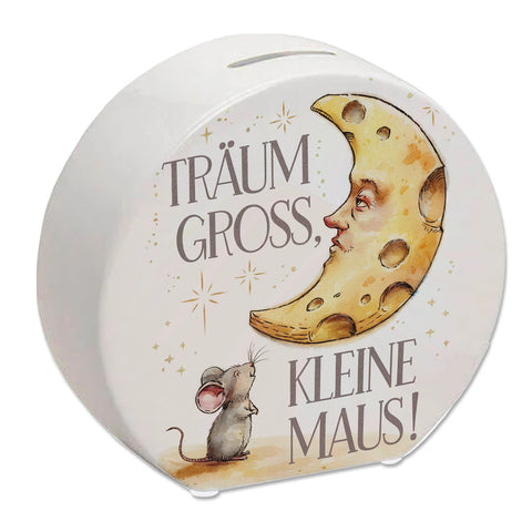 Maus und Käse-Mond Spardose Träume groß