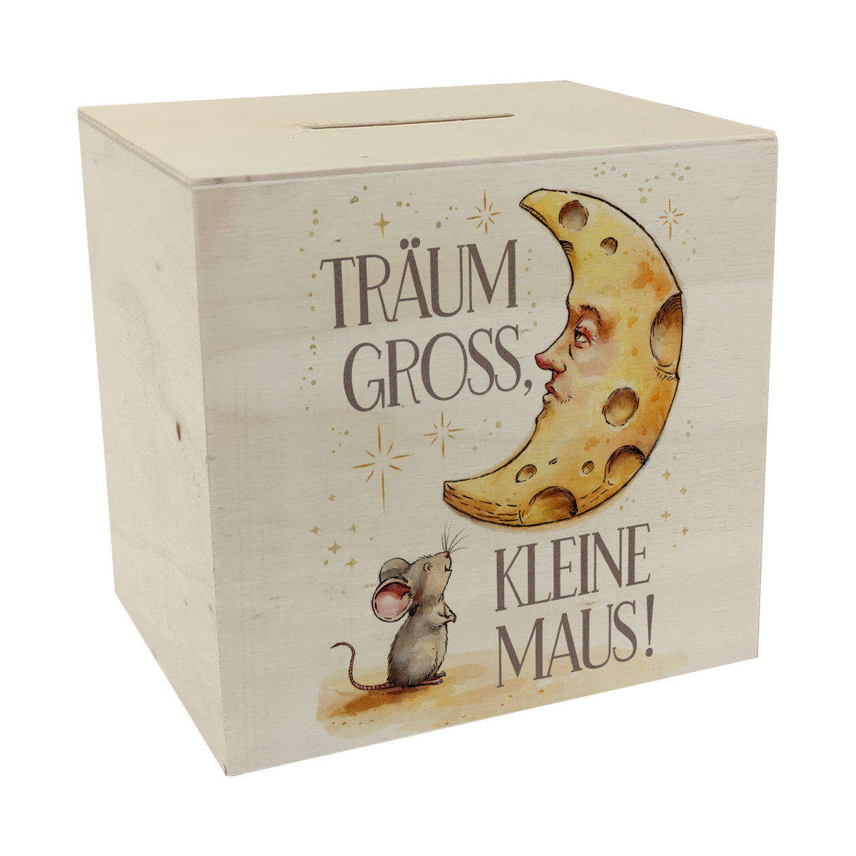 Maus und Käse-Mond Spardose Träume groß