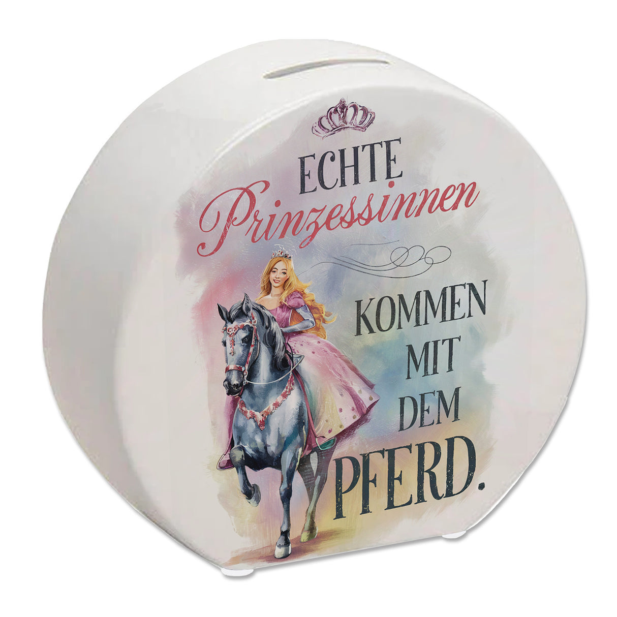 Echte Prinzessinnen reiten Pferde Spardose - Prinzessin auf Pferd