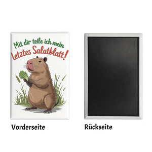 Mit dir teile ich mein letztes Salatblatt! Souvenir Souvenir Magnet mit Capybara