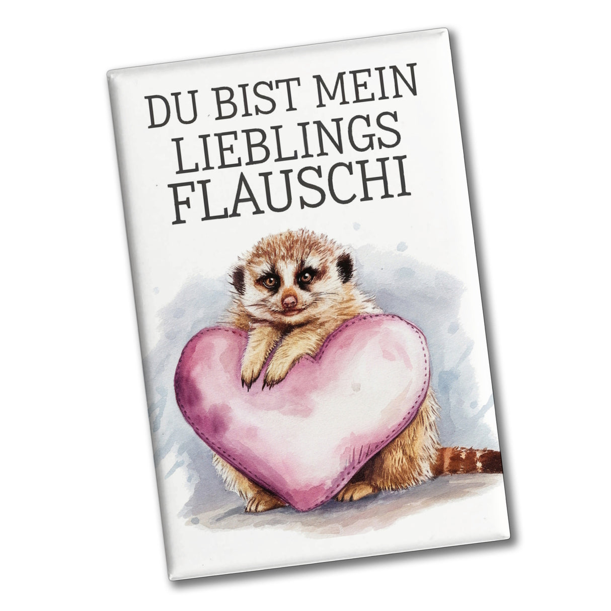 Lieblings Flauschi Souvenir Souvenir Magnet Erdmännchen mit Herzkissen