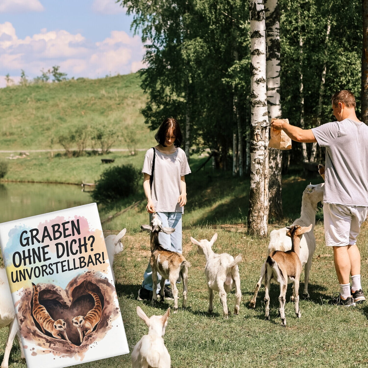 Erdmännchen Graben ein Herz Souvenir Souvenir Magnet - Unvorstellbar ohne dich