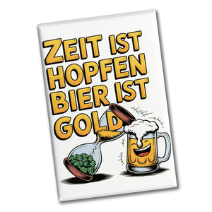 Zeit ist Hopfen, Bier ist Gold Souvenir Souvenir Magnet Bierkrug & Sanduhr