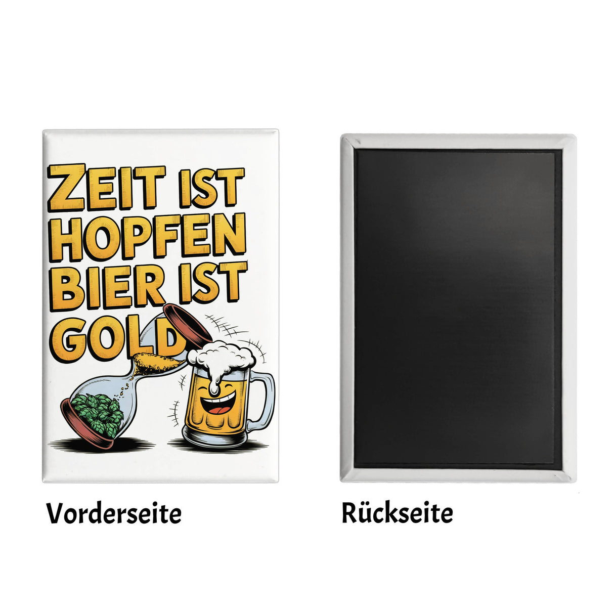 Zeit ist Hopfen, Bier ist Gold Souvenir Souvenir Magnet Bierkrug & Sanduhr