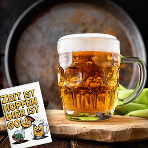 Zeit ist Hopfen, Bier ist Gold Souvenir Souvenir Magnet Bierkrug & Sanduhr