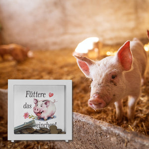 Fröhliches Schwein Spardose Füttere das Schweinchen