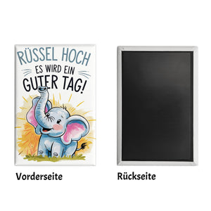 Fröhlicher Cartoon Elefant - Rüssel hoch Souvenir Souvenir Magnet