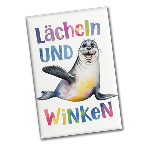 Niedlicher Seehund - Lächeln und Winken Souvenir Souvenir Magnet