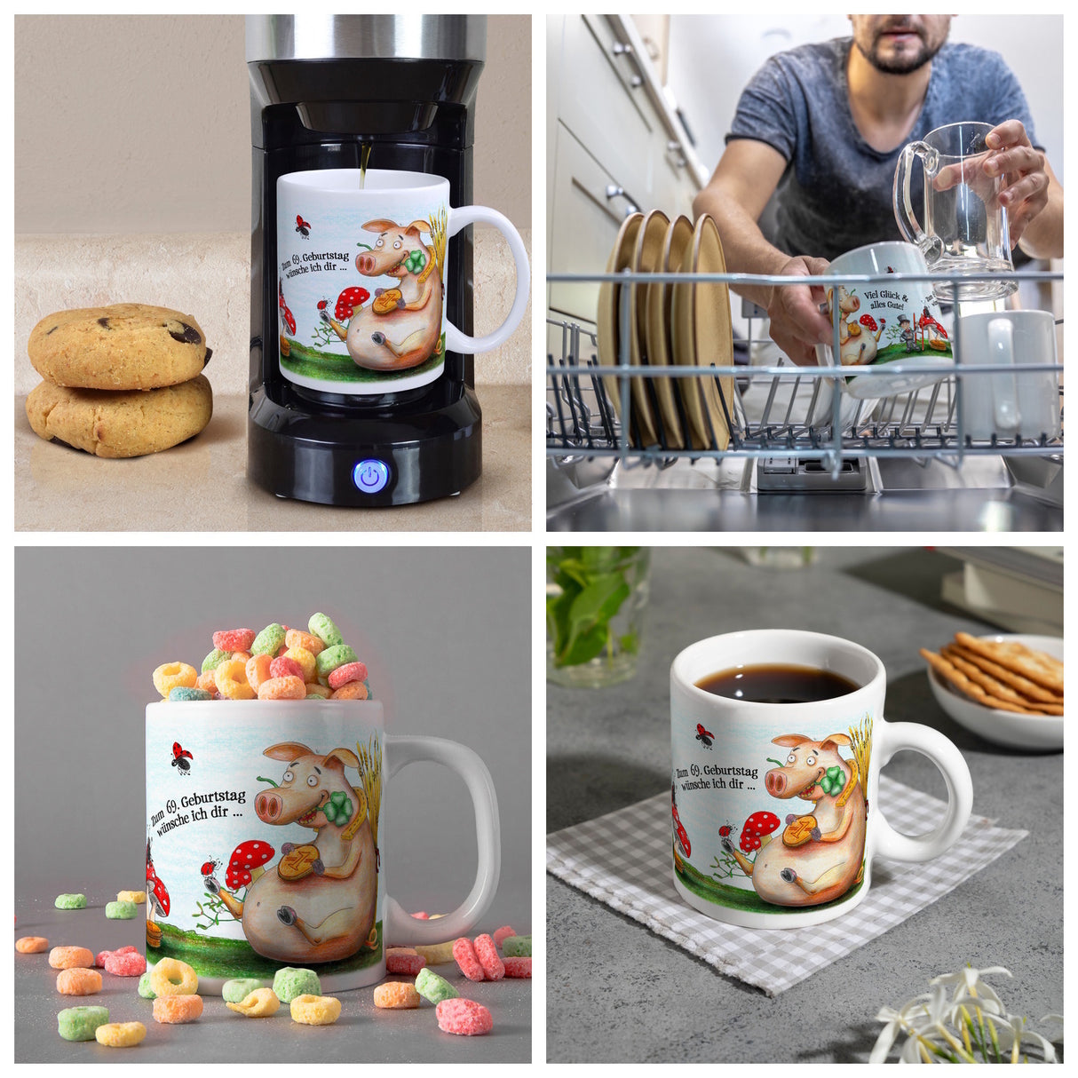 Viel Glück zum 69. Geburtstag Kaffeebecher