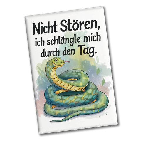 Ich schlängle mich durch den Tag Souvenir Souvenir Magnet mit Schlange