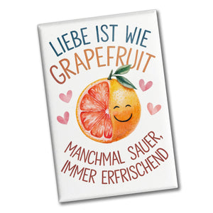 Grapefruit Souvenir Souvenir Magnet - Liebe ist erfrischend