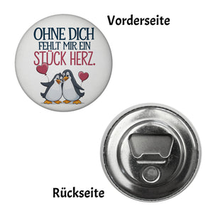 Ohne dich fehlt ein Stück Herz Magnet mit Pinguinen