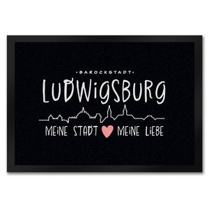 Ludwigsburg Skyline Fußmatte in 35x50 cm mit Spruch MEINE STADT MEINE LIEBE