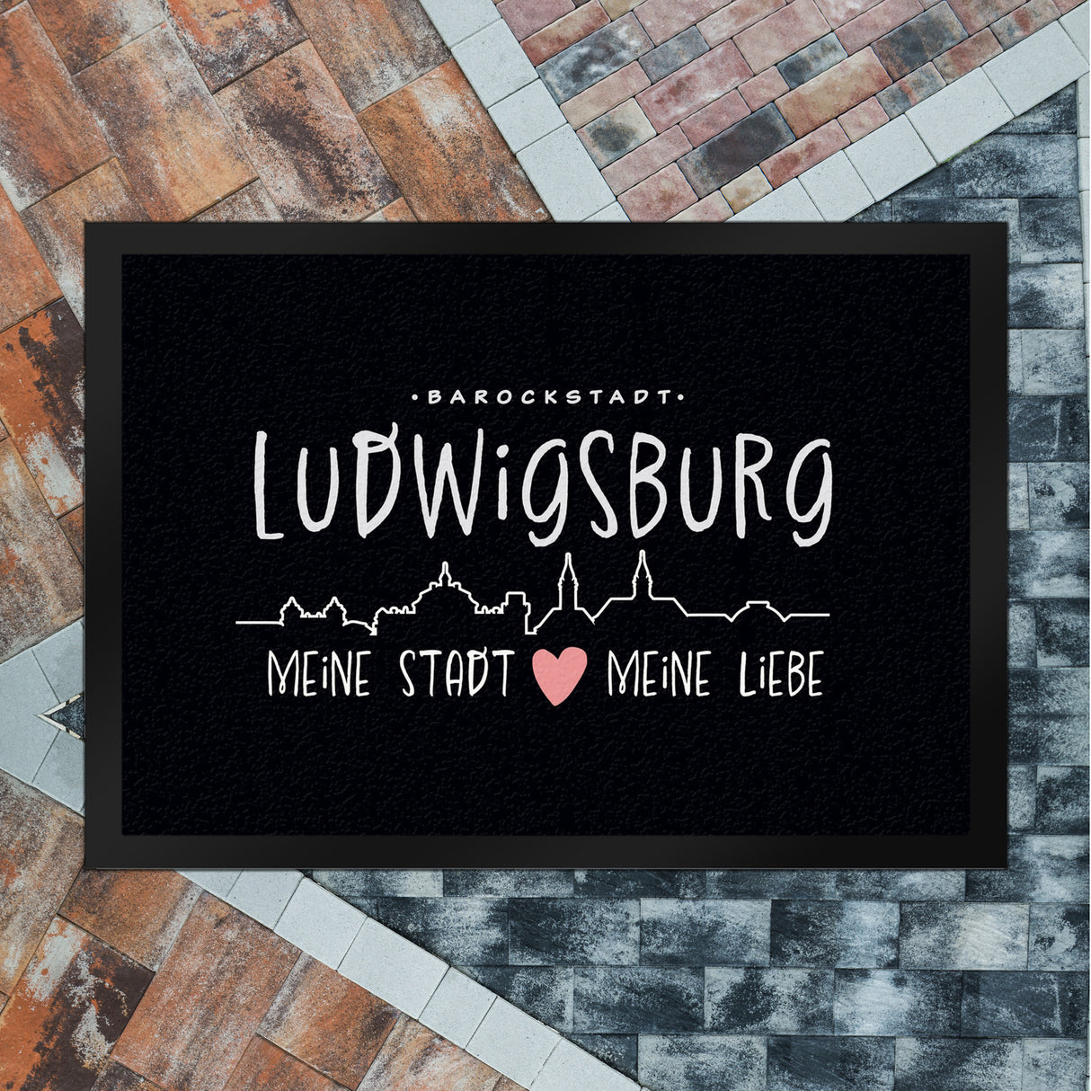 Ludwigsburg Skyline Fußmatte in 35x50 cm mit Spruch MEINE STADT MEINE LIEBE