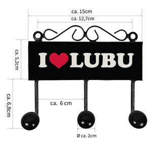 Ludwigsburg Kleiderhaken Leiste mit 3 Haken schwarz - I Love LUBU