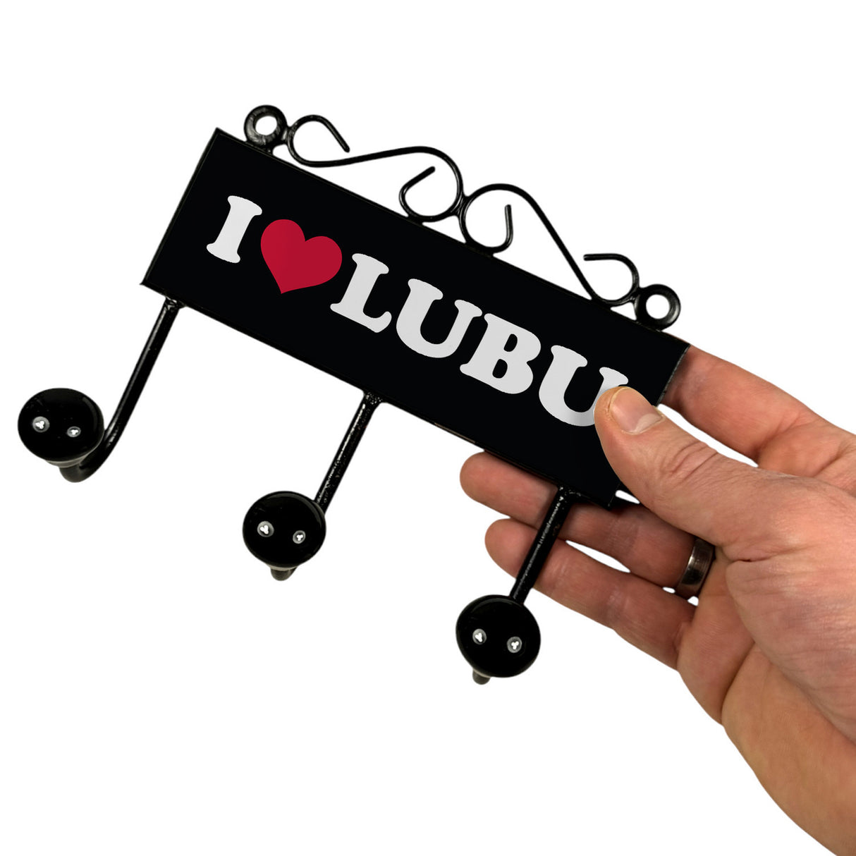 Ludwigsburg Kleiderhaken Leiste mit 3 Haken schwarz - I Love LUBU