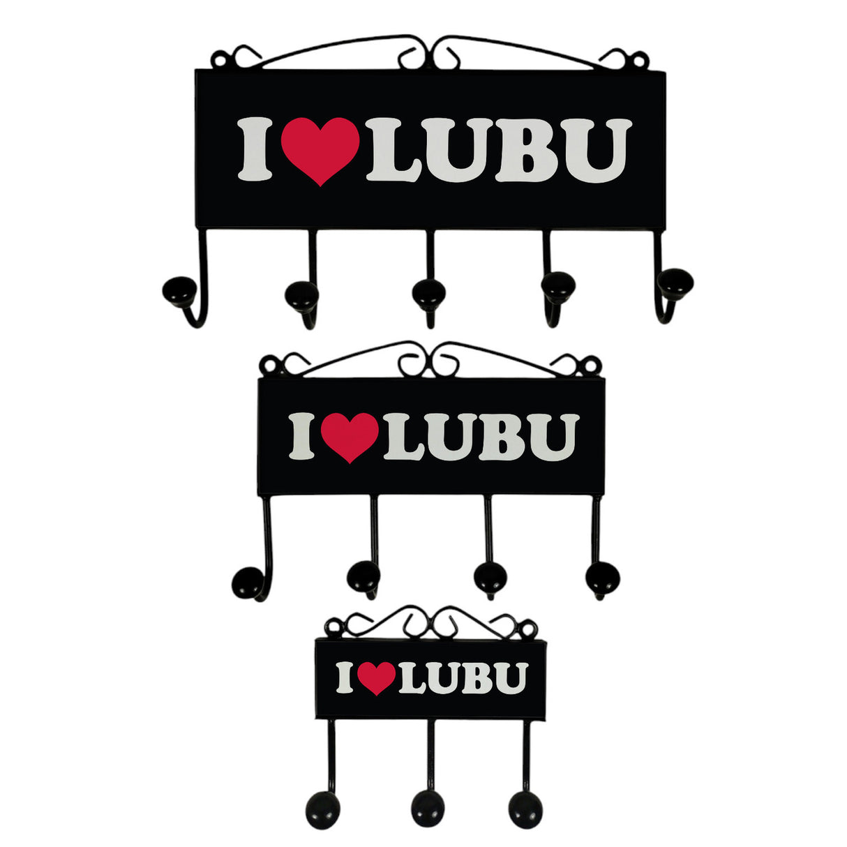 Ludwigsburg Kleiderhaken Leiste mit 3 Haken schwarz - I Love LUBU