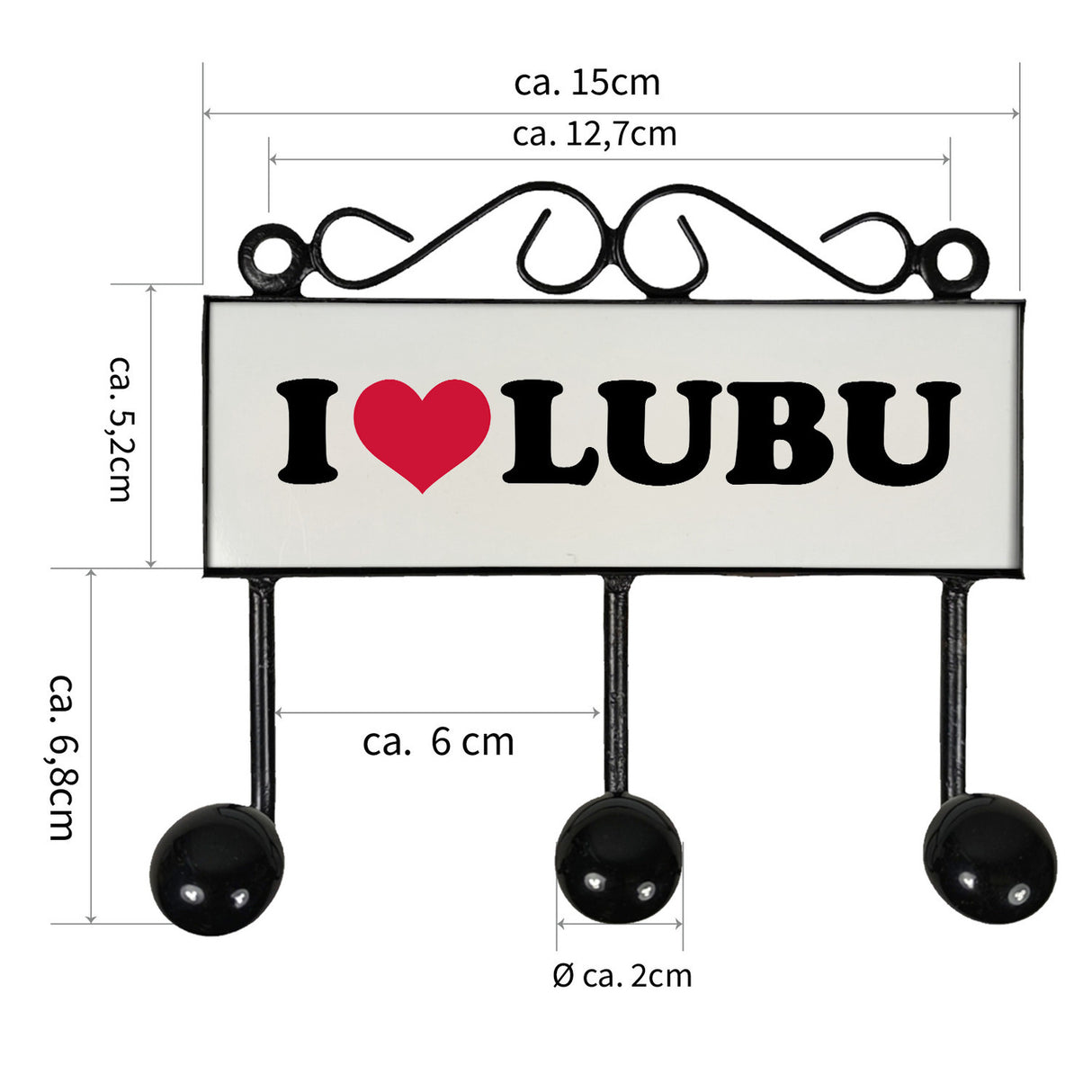 Ludwigsburg Kleiderhaken Leiste mit 3 Haken weiss - I Love LUBU