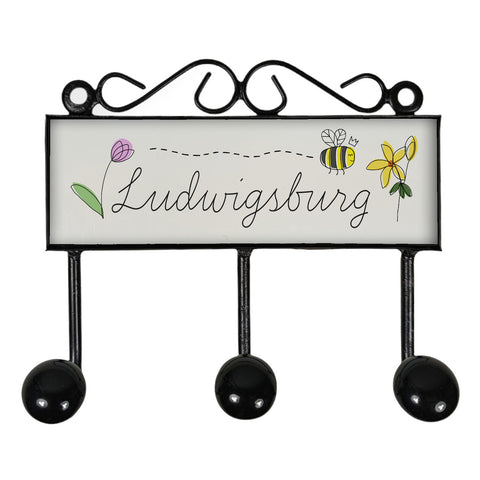 Ludwigsburg Kleiderhaken Leiste mit 3 Haken Ludwigsbiene