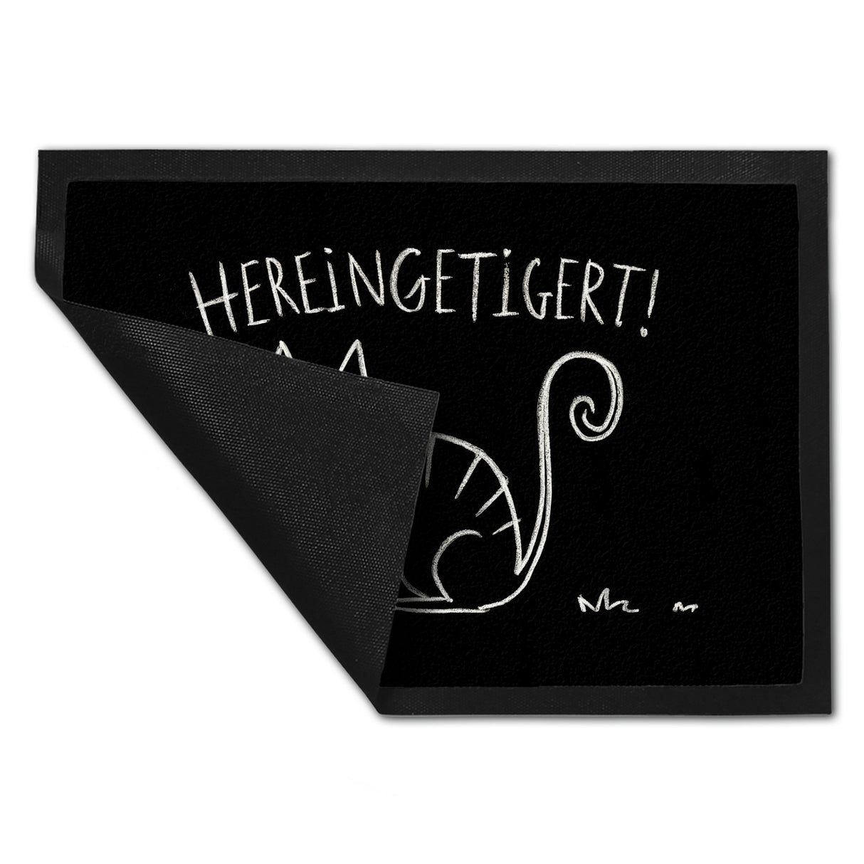 Hereingetigert! Fußmatte in 35x50 cm mit lächelnder Katze